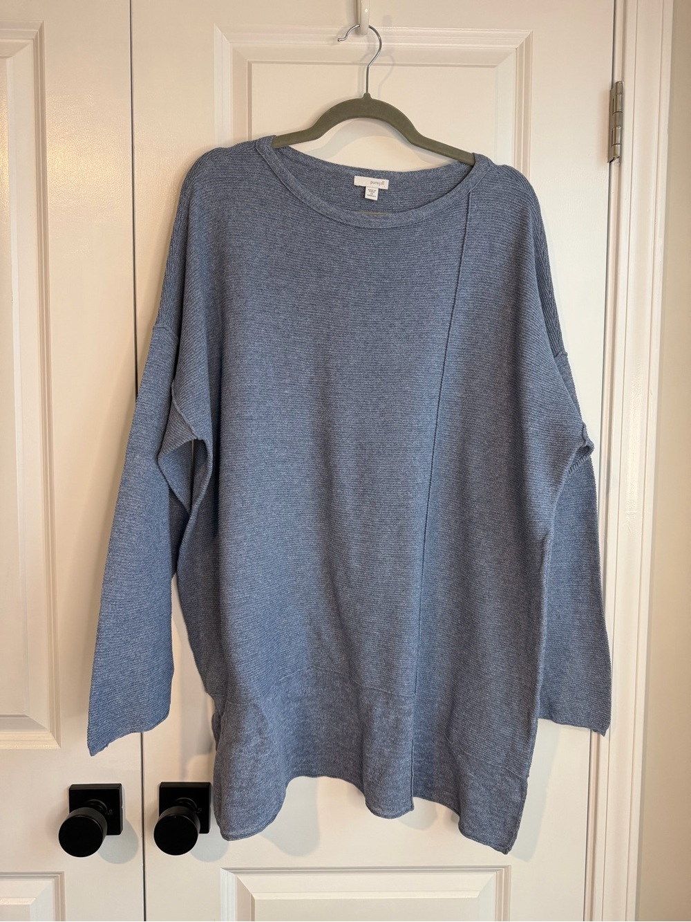 J. Jill Pure Women’s Mixed Textures Sweater Tunic Cotton Blue Size 2X
